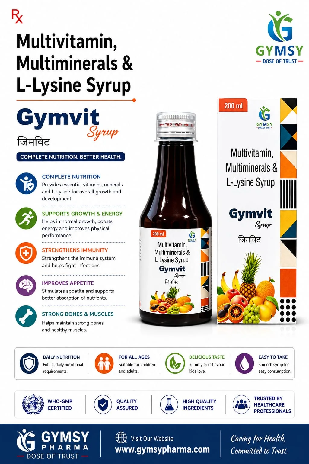 GYMVIT Multivitamin Syrup by GYMSY Pharma