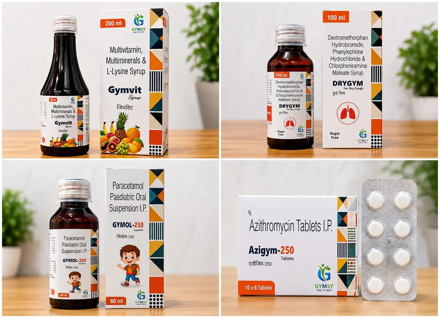 GYMSY PHARMA product categories and dosage forms visual